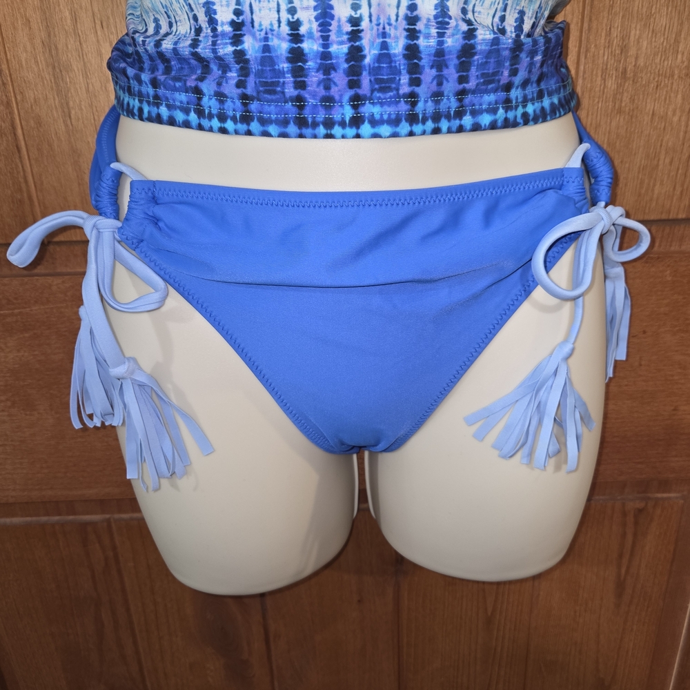 Aerie Blue Bikini Bottom with Tassels